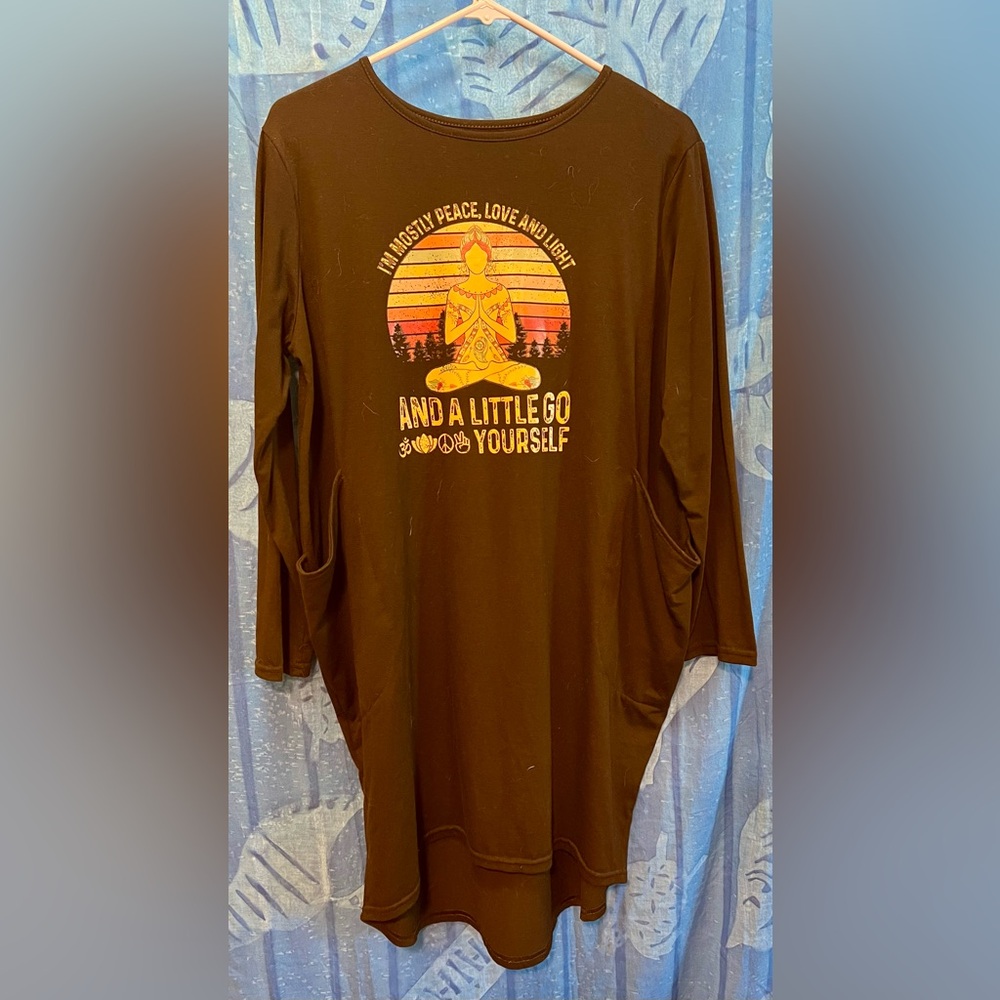 Black Long Sleeve Graphic Top